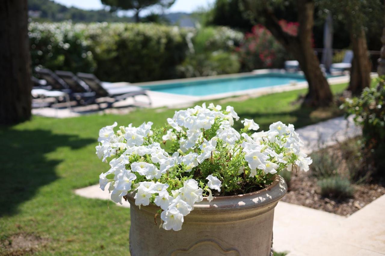 L'Elegante Bastide En Pierre Avec Vue Sur Le Vieux Village De Mougins Exteriör bild