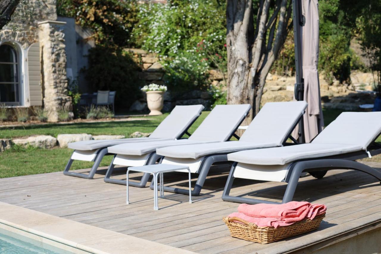 L'Elegante Bastide En Pierre Avec Vue Sur Le Vieux Village De Mougins Exteriör bild